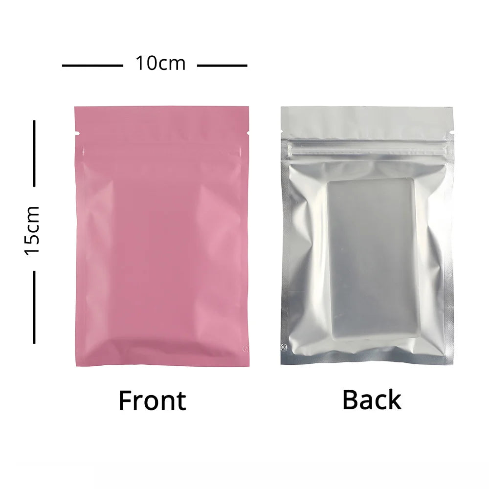 Custom Printed Order: Foil Frosted Front Flat Zip Lock Bag