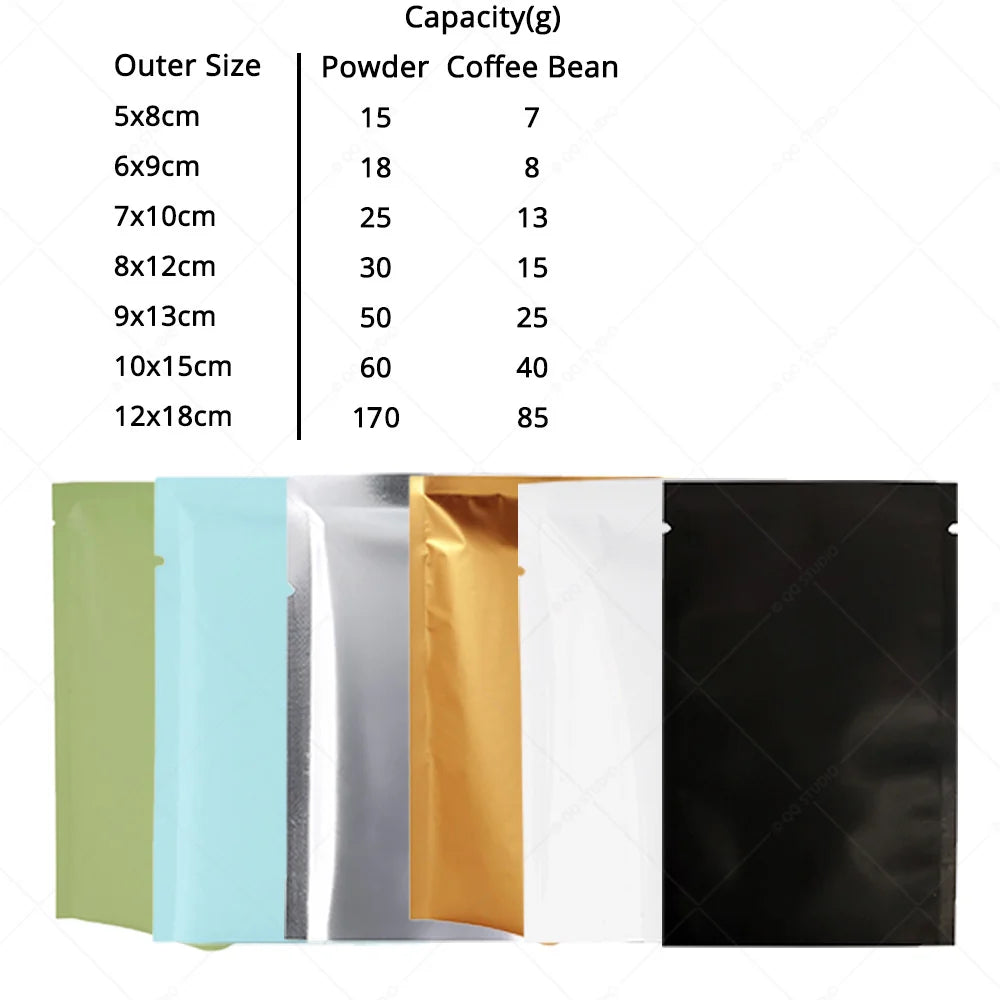 High Quality Matte Mylar Three Side Seal Pouch