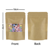 #328 Kraft Paper Stand Up Pouch with Lamination w/Frosted Window 100PCS/PK