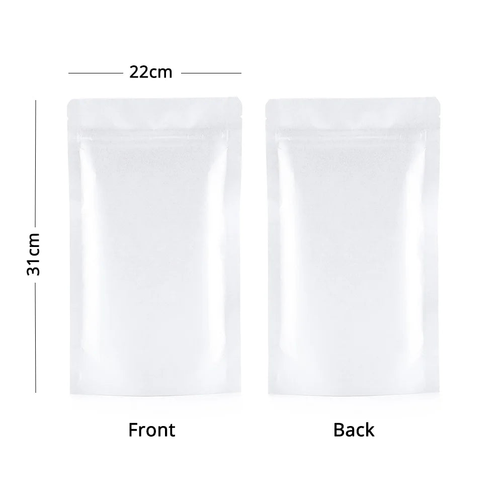 High Class White Kraft Paper Stand Up Pouch