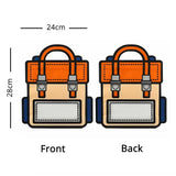 School Bag Shape Plastic Matte  Stand Up Pouch w/ Handle