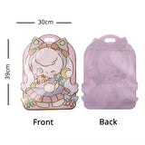 Cute Beautiful Girl Printing Plastic Glossy Stand Up Pouch w/ Clear Front and Hole