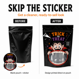 Custom Print Halloween Stand Up Pouch with Clear Window 100pcs/pk