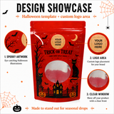 Custom Print Halloween Stand Up Pouch with Clear Window 100pcs/pk