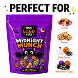 Custom Print Halloween Stand Up Pouch with Clear Window 100pcs/pk