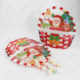 Basket Shape Christmas Stand Up Pouch with Hang Hole and Clear Bottom