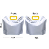 Glossy Silver Aluminum Foil Spout Pouch with Handle for Hand Sanitizer