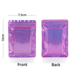 Glossy Clear Front Holographic Back Zip Lock Bag Nice for Jewelry