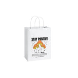 Custom Made Assorted Sizes 140g White Kraft Paper Party Gift Bag with Twist Handles