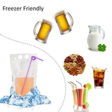 Matte Frosted Heavy Duty No Leakage Stand Up Drinking Pouch For Juice,Drinks with Straws