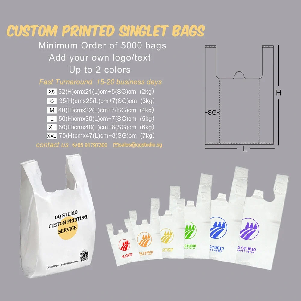 Custom Made Singlet T shirt Embossed Transparent Plastic Bag