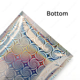 Glossy Clear Front Spiral Pattern Holographic Back Zip Lock Bag
