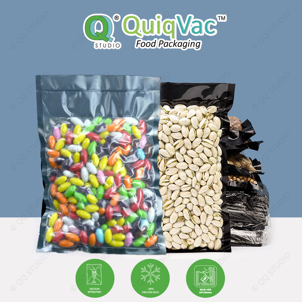 QuiqVac™ Vacuumable One Side Embossed Three Side Seal Pouch