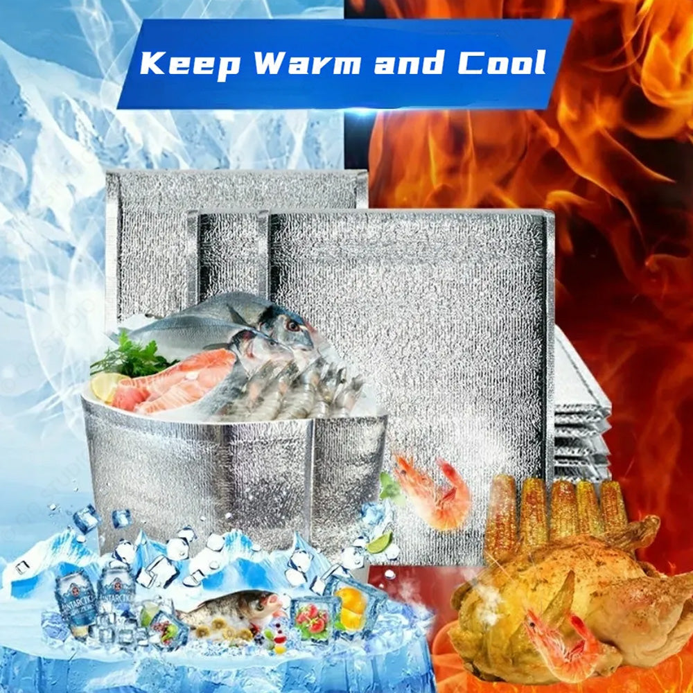 Aluminium Foil Insulated Thermal Bag Cold Storage Bag Lunch Food Delivery Pouch