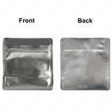 Custom Printed Order: Glossy Foil Mylar Silver/Holographic Silver Stand Up Gusset Pouch with Pull Tab
