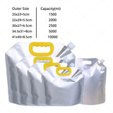 Glossy Silver Aluminum Foil Spout Pouch with Handle for Hand Sanitizer