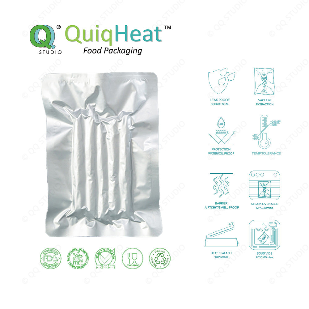 Custom Printed Aluminium Flat Retort Three Side Seal Pouch