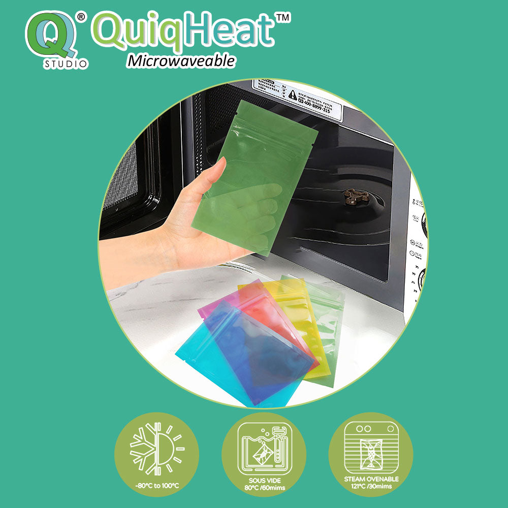 QUIQHEAT™ Microwavable Glossy Zip Lock Bag