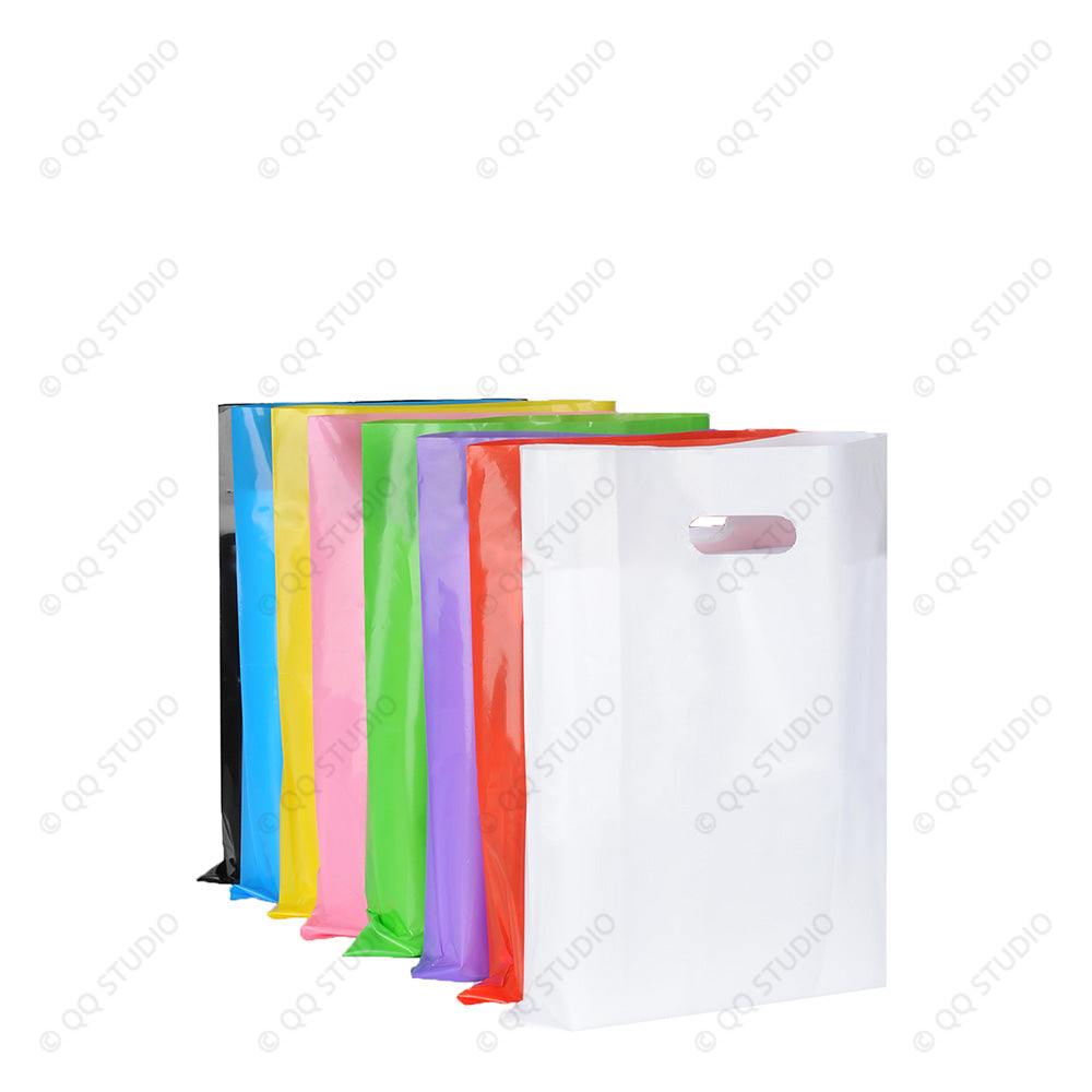 Custom Printed Service: Recyclable LDPE Die Cut Handle Shopping Bags