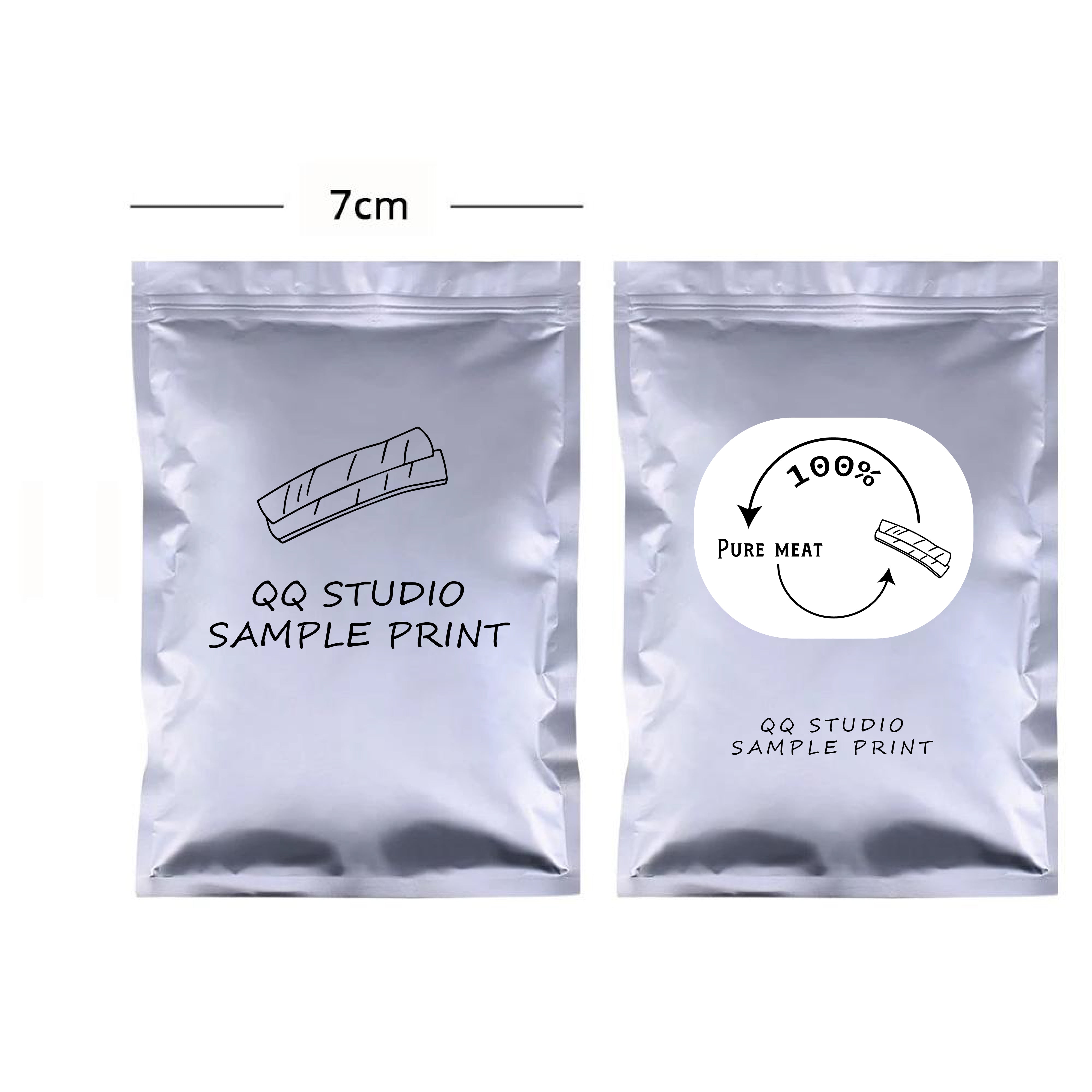 Custom Printed Order: Thick Aluminum Foil Silver Zip Lock Bag