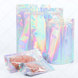 Custom Printed Order: Foil Holographic Silver Stand Up Pouch Bag