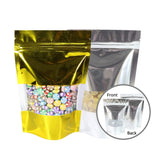 Wholesale Gold Silver Foil Stand Up Pouch w/ Clear Window