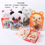 15x22cm Glossy Cute Plastic Stand Up Pouch w/Animal Printing