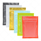 Multiple Sizes Matte Frosted Front Color Back Reclosable Zip Lock Bag